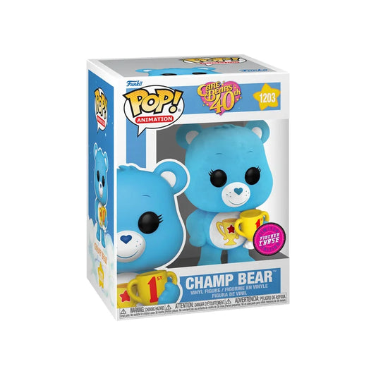 POP! Care Bears Champ Bear( CHASE Flocked)