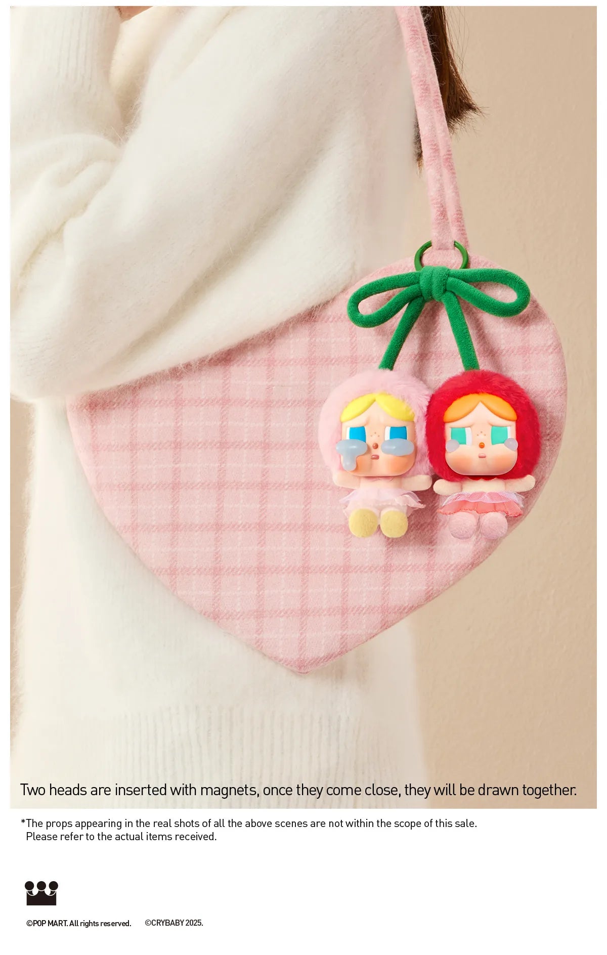 POP MART CRYBABY Crying For Love Series-Vinyl Plush Hanging Card (Love You Cherry Much)
