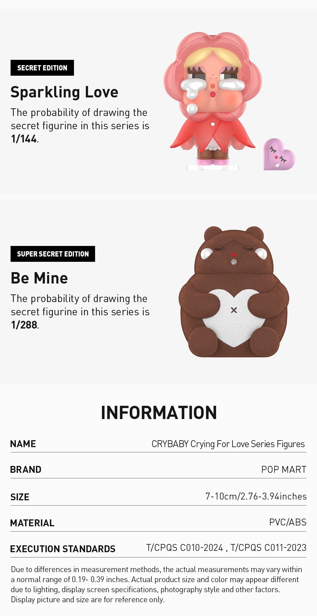POP MART CRYBABY Crying For Love Series Figures