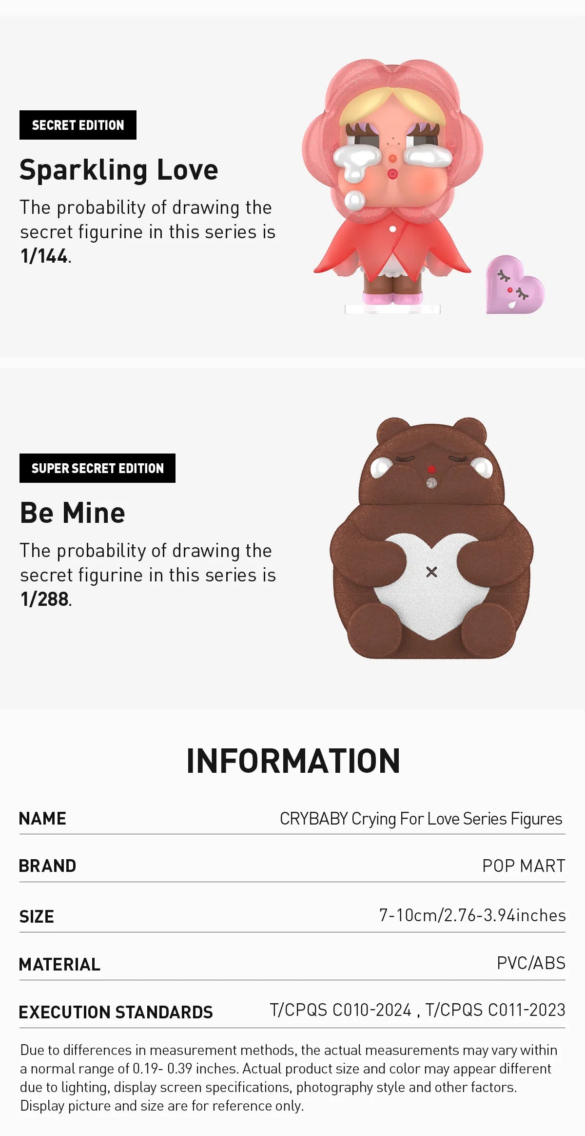 POP MART CRYBABY Crying For Love Series Figures